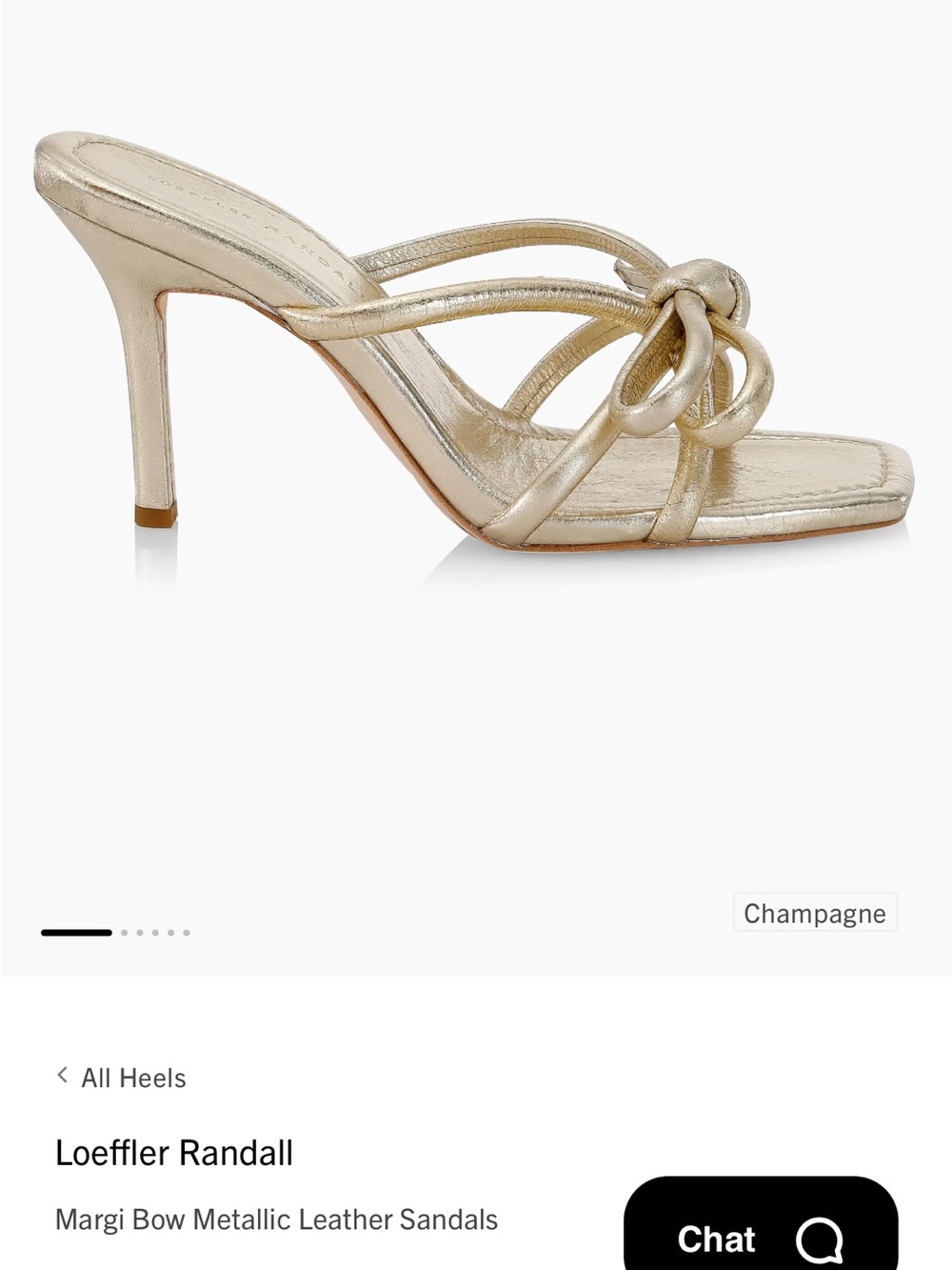 Loeffler Randall Champagne Margi Bow Metallic Leather Sandals